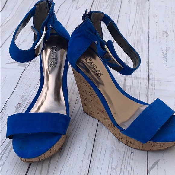Carlos Santana Shoes - Carlos Santana Royal Blue Wedges